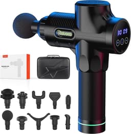 Massagepistool voor Rug, Nek en Schouder - Stil Elektrisch Spiermassageapparaat met 30 Snelheden en 10 Massagekoppen — thumbnail 1