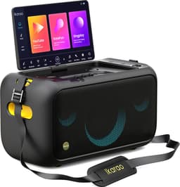 Ikarao Karaoke set voor Volwassenen - Break X1 - 2 Draadloze Microfoons - 800W - Gratis Karaoke App 6 maanden - HD scherm - Zwart — thumbnail 5