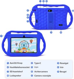VELTRR® Kindertablet Vanaf 3 Jaar - Tablet Kinderen - Kinderspeelgoed - Blauw — thumbnail 4