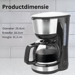 ApexArte® Koffiezetapparaat met Thermoskan - Koffiemachines - Zwart en Zilver — thumbnail 2