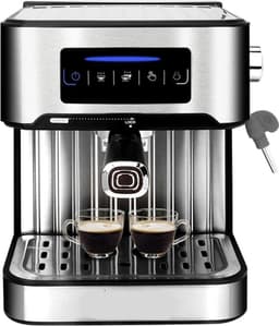 Koffiezetapparaat - Espresso - Espresso Machine - Cappuccino koffiezetapparaat - Melkopschuimer - LCD touch - Semi automatische Pomp - 1200W - Licht grijs — thumbnail 1