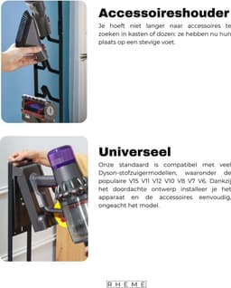Stofzuiger Standaard - Universeel Metalen Houder - Geschikt voor Dyson Stofzuigers - Stabiel Accessoire Houder - Vloersteun - Rheme — thumbnail 5