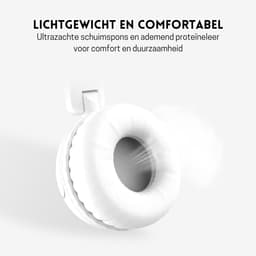 StayPowered Koptelefoon - Veilig & Comfortabel voor Kinderen - 85dB Geluidslimiet - Zacht Memory-Schuim - Ergonomisch Ontwerp - Opvouwbaar & Duurzaam - Verstrengelvrij Kabel - Universele Compatibiliteit - Wit - Levering Sneller dan Aangegeven! — thumbnail 5
