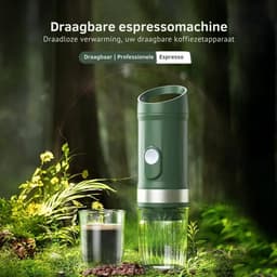 Draagbare koffiemachine - Draagbare espressomachine -Draagbaar Koffiezetapparaat-Koffie Druppelhouder-Snelle Waterverwarming - Capsules & gemalen koffie - 20 bar - Draagbare koffiemachine -Reis & camping koffiezetapparaat - Forest Green — thumbnail 4