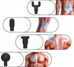 Professionele Massage Gun - incl. 4 Opzetstukken - Massagepistool - 6 Verschillende Standen — thumbnail 5