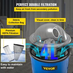 Industriële Stofzuiger 1000 W Stofzuiger Zonder Zak 4 L Rugzak Stofzuiger Gebruik van een Premium HEPA-apparaat met Het Verstelbare Rugzakontwerp en 5 Modi voor Thuis, School, Ziekenhuis, enz — thumbnail 5