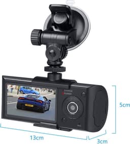 TechU™ Dashcam Voor en Achter Camera – M21 Grijs – Dashboardcamera – 2.7” Scherm – 140° Wijdhoeklens – G-sensor – Bewegingssensor – Parkeermodus – Loop recording – Nachtvisie – Incl. Achteruitrijcamera - voor auto — thumbnail 2