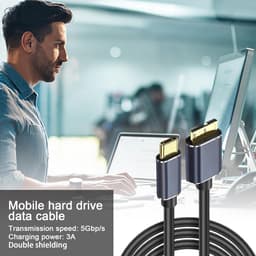 Externe Harde Schijf - Mobiele Opslag - Snelle Data Overdracht - Universele Type-C - 100 cm - Zilver — thumbnail 3