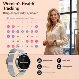 RAYOFI - Smartwatch voor dames - 1,19-inch sporthorloge - Ondersteunt bellen via Bluetooth, IP68 waterbestendigheid, hartslagmeting - Compatibel met meer dan 120 sportmodi - Beschikbaar voor Android en iOS - Verkrijgbaar in meerdere kleuren — thumbnail 3