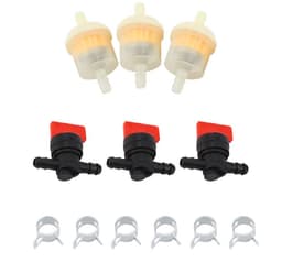 Dailygoods- Brandstofgastank Afsluiter - Set met 3 Brandstoffilters - 3 Afsluitkleppen - 6 Klemmen - Duurzaam Kunststof - Eenvoudig te Installeren - Brandstofklep — thumbnail 2