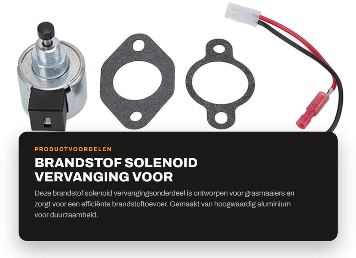 Dailygoods- Carburateur Solenoid Vervanging - Grasmaaier Accessoire - Hoogwaardig Aluminium - Eenvoudig te Installeren - Betrouwbare Onderdelen - Duurzaam Materiaal - Brandstofmagneet — afbeelding 1