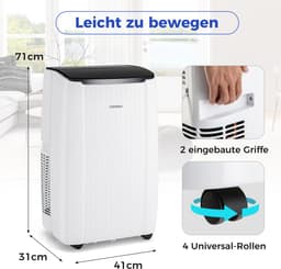 COSTWAY 12000BTU Mobiele airconditioning met afvoerslang, 4-in-1 airconditioner met verwarming, ventilator en ontvochtiger, 24-uurs timer, slaapmodus, afstandsbediening en installatiekit voor ruimtes — thumbnail 3