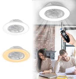 NAIZY 90W Moderne LED Plafondventilator, Dimbaar En Stil, Met Verlichting & Afstandsbediening, Geschikt Voor Woonkamer, Slaapkamer & Eetkamer — thumbnail 1