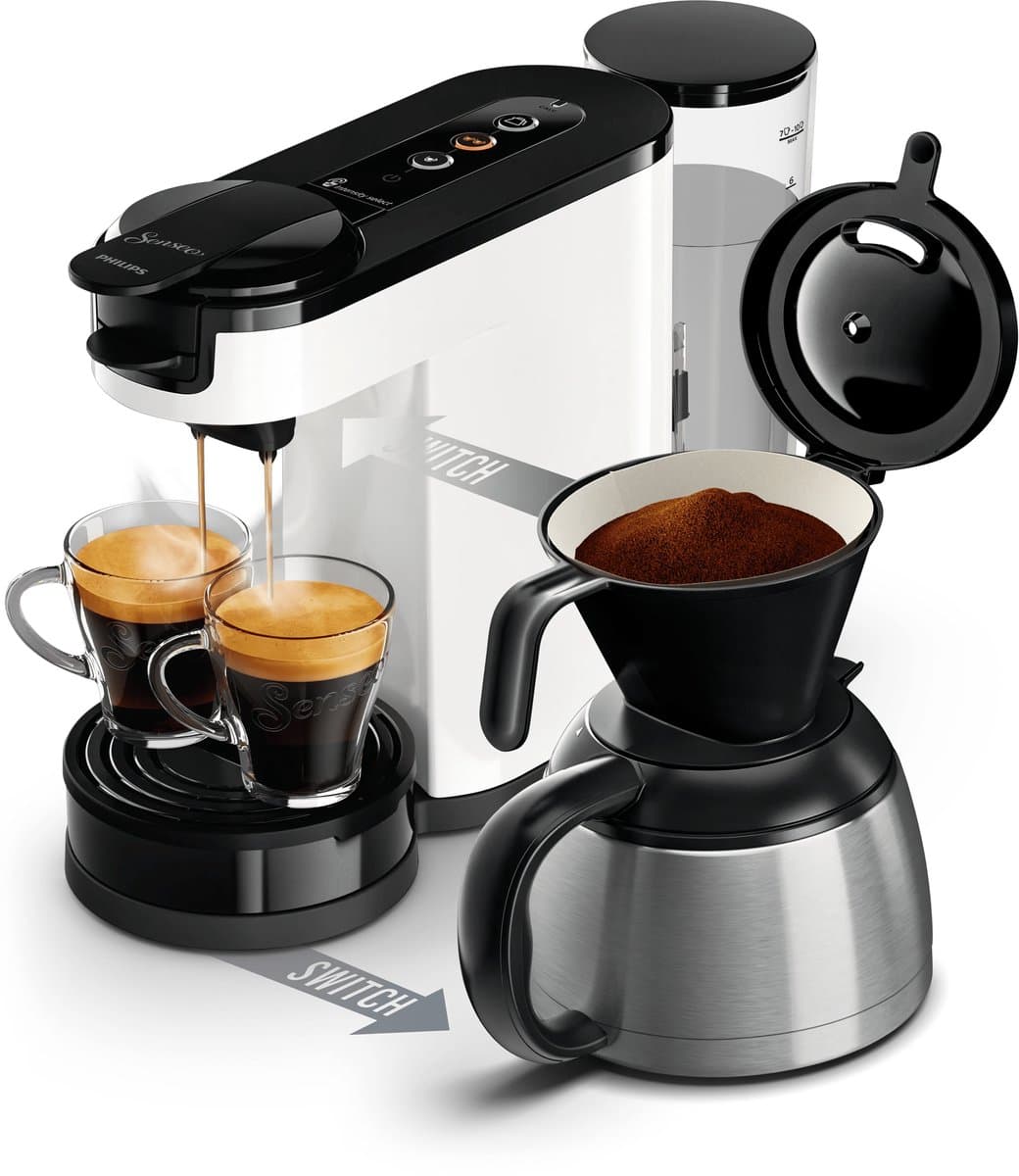 2 in 1 koffiezetapparaat SENSEO Switch Philips HD6592/05, 2 in 1 met filter en pod, geïsoleerd koffiezetapparaat, Crema plus — afbeelding 1