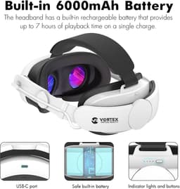 Elite Strap met 6000 mAh batterij voor Meta Quest 3S, Quest 3 — thumbnail 4