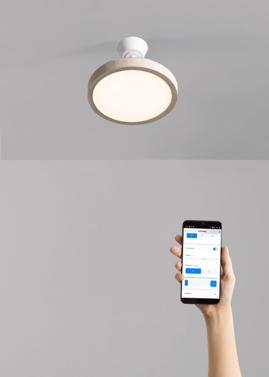 CREATE - Plafondventilator 40W stil met intrekbare bladen en LED-licht, verschillende maten - M - Met licht - WIFI - WIND CLEAR STUDIO — afbeelding 1