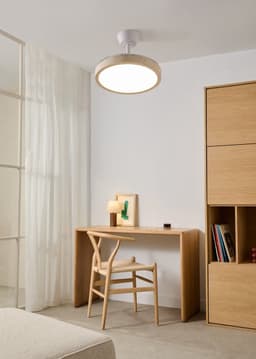 CREATE - Plafondventilator 40W stil met intrekbare bladen en LED-licht, verschillende maten - S - Met licht - Controller voor wandmontage - WIND CLEAR STUDIO — thumbnail 4