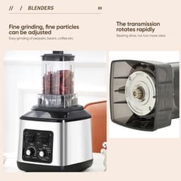 Multifunctionele Keukenmachine – Blender – Food Processor – Sapmaker – IJscrusher – Grote Inhoud 3L+1,5L+0,5L – Krachtige 9500W Motor – Stille Frequentie Technologie — thumbnail 3