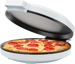 Elektrische Oven - Keukenmachine Pizza - Snelle Maaltijden - Antiaanbak Platen - 30cm Diameter - Donkergrijs — thumbnail 2
