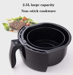 Heteluchtoven - Airfryer Frituurpan - Gezond Koken - Snelle Luchtcirculatie - 1500W - Zwart — thumbnail 5