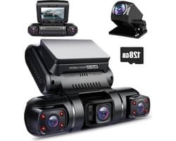 Dash Cam - Auto Camera - Rij Veilig - 4 Kanalen Opname - 1080p FHD - Zwart