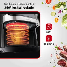 Airfryer - Heteluchtfriteuse - Gezond Koken - Grote capaciteit - 6.5 liter - Zilver — thumbnail 5