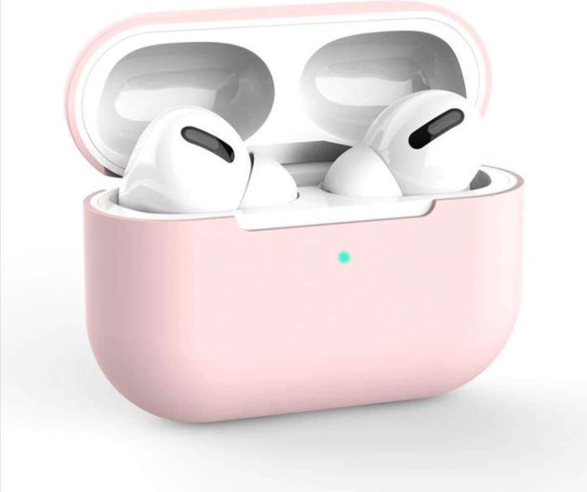 Hoesje geschikt voor Apple AirPods Pro - Siliconen case - AirPods cover - Protective case - Beschermhoes - Hoes oortjes - Softcase - Oplaadcase bescherming - Krasbestendig - Roze - 1 stuk - Jony — afbeelding 1