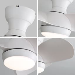 Plafondventilator Met Lamp - 3 ABS Bladen - Ø 23 inch - Dimbare lamp met 3 lichtstanden - Met Afstandsbediening - LED's Light - Wit — thumbnail 2