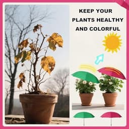 2 stuks verstelbare plantenparasols, waterdichte tuinparasols met metalen stokken en H-vormige palen. Bescherming tegen de zon voor potplanten, bloemen en groenten. — thumbnail 5