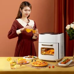 Slimme Heteluchtoven - Airfryer Keukenmachine - Gezond Koken - Olievrij Bakken - 15 Liter Capaciteit - Zwart — thumbnail 4