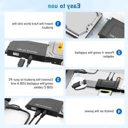 Hard Drive Adapter 6Gbps USB 3.1 naar IDE/SATA voor 2.5/3.5 inch HDD met Voeding en SATA Kabel voor Windows 11/10/8/7/XP/Vista — thumbnail 4