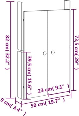 Deuren Buitenkeuken - Kastdeuren Hout - Buiten Koken - Massief Grenenhout - 50x9x82 cm - Wit — thumbnail 3