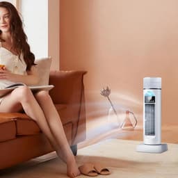 Torenventilator - Staande Ventilator - Snelle Koeling - 120 Graden Oscillatie - 146 x 142 x 146 cm - Wit — thumbnail 5