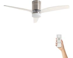Fantiluxe - Filip - Plafondventilator met verlichting - Zilver - Ø132cm - Afstandsbediening - Met lamp - Plafond ventilator - Slaapkamer