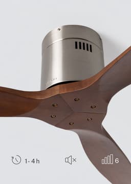 CREATE - Plafondventilator silent 100% hout 40W (Ø132cm) - Geen licht - Controller voor wandmontage + Afstandsbediening - 6 snelheden - Programmeerbaar - WIND CALM NATURAL WOOD — thumbnail 5