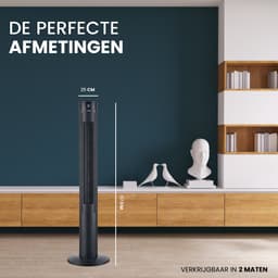AirKing Torenventilator 117cm - Kolomventilator met Afstandsbediening - Ventilator staand met Timer - 3 Snelheidsstanden - Oscillatie & Dimbaar LED Scherm - Energiezuinig - Koelventilator voor Kamer - Zwart — thumbnail 5