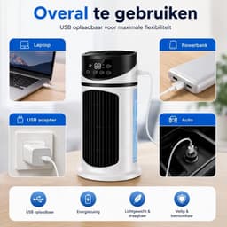 Aircooler Luchtkoeler- Aircooler – Tafelventilator / Mini Airco – 6 Standen –Draagbare airconditioner- Luchtbevochtiger & Koelventilator voor- Slaapkamer, Bureau en Woonkamer — thumbnail 4