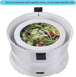 Elektrische Aardappelschilmachine - Automatische Schillen - Snel Groenten Schillen - Eenvoudig Reinigen - 1kg Capaciteit - Wit — thumbnail 4