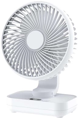 LISM-Automatische oscillerende bureauventilator, stille werking (30 decibel), zachte luchtstroom, USB-C-poort, LED-display, 4 ventilatorsnelheden, compact en draagbaar, geschikt voor kantoor en thuisgebruik - wit — thumbnail 1