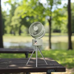 KZQ USB-Bureauventilator met 1200mAh Accu – 3 Standen, Stil (<25dB), 140° Kantelbaar, 120° Oscillerend, Incl. Standaard – Groen — thumbnail 1