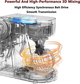 Deegmixer - Keukenmachine - Bakken Thuis - 3D Mengsysteem - 62 Liter Kom - Zilver — thumbnail 5