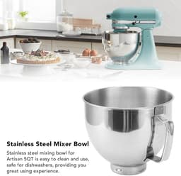 Roestvrijstalen Mengkom - Bakkom Keuken - Grote Porties Maken - Hitte en Vriesbestendig - 5 Liter Capaciteit - Zilverkleurig — thumbnail 2