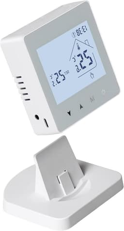 Slimme Thermosta - Verwarming Regelaar - Energie Besparen - App & Voice Bediening - 86x86mm - Wit — thumbnail 1