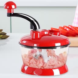 Handmatige Voedselhakker - Keuken Snijder - Maaltijd Voorbereiding - Energiebesparend Ontwerp - 2L Capaciteit - Grijs — thumbnail 4