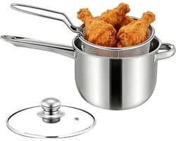 Mini-friteuse - Kleine friteuse - Thuis koken - Ingekapselde technologie - 15 x 20 x 15 cm - Zilver