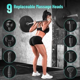 Massage Gun, Muscle Percussion Massager with 99 Speeds, Massage Gun, Electric Hand Massagers, 9 Massage Heads, LCD Touchscreen, Back Massager with USB C Charging — thumbnail 2
