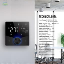 Slimme Thermostaatknoppen - Temperatuurregelaar Wifi - Klimaatregeling Huis - App en Spraakbediening - Universele Compatibiliteit - Zwart — thumbnail 4