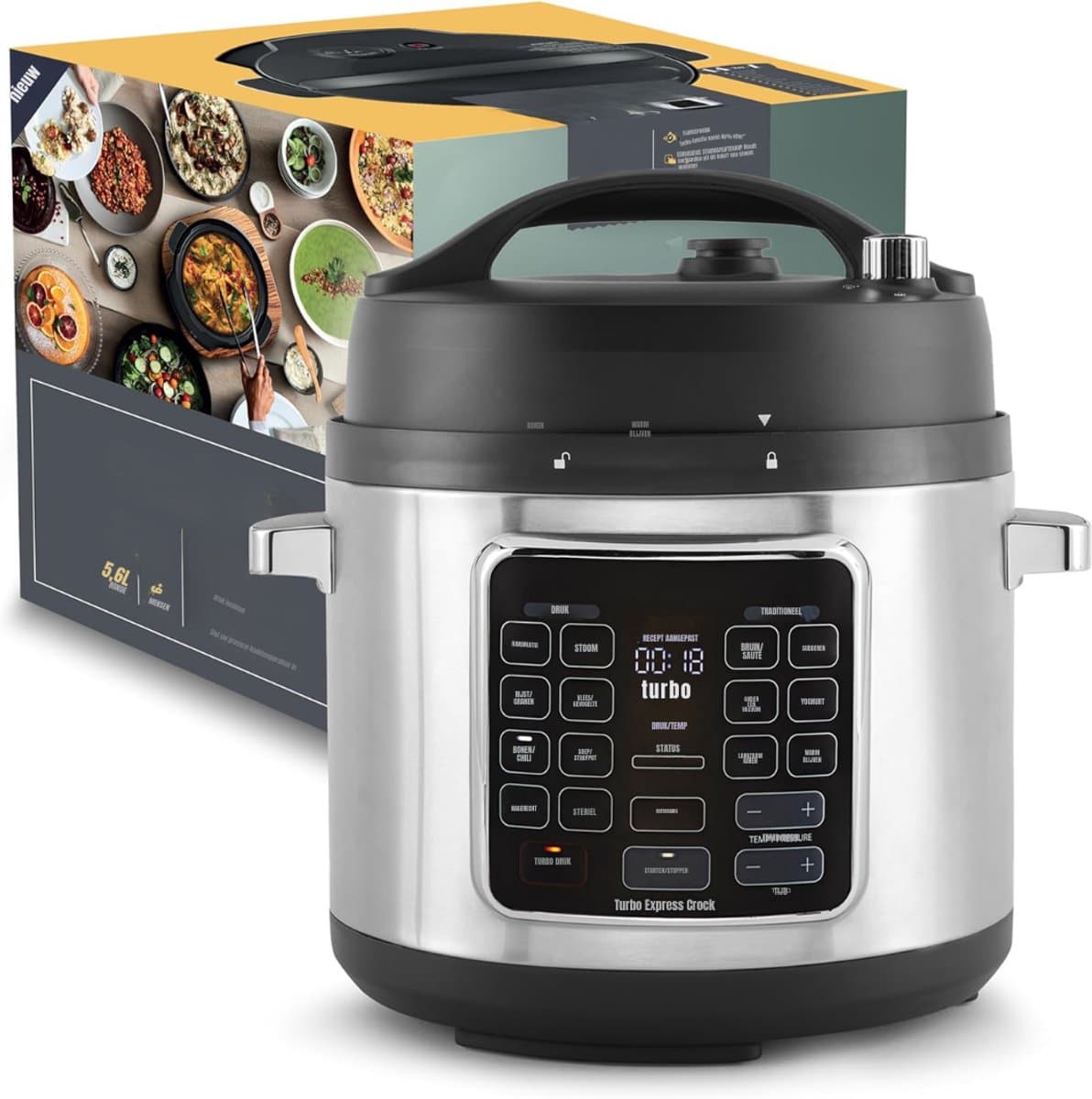 RUX® Multicooker - Multicookers - Zilver/Zwart - 34cm x 34cm x 31cm — afbeelding 1
