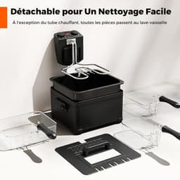 Elektrische Friteuse - Vetvrije Frituurpan - Familie Frituren - Dubbele Olie Mand - 5 Liter Capaciteit - Zwart — thumbnail 4