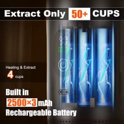 Lordani Draagbaar Koffieapparaat voor Onderweg | Inclusief Tas | 60ml | 12 Volt | Espresso | Nespresso | Dolce Gusto | Capsule Koffie | Gemalen Koffie | Cups | Oplaadbaar | Draagbare Koffiemachine | Grijs | Digitaal — thumbnail 4